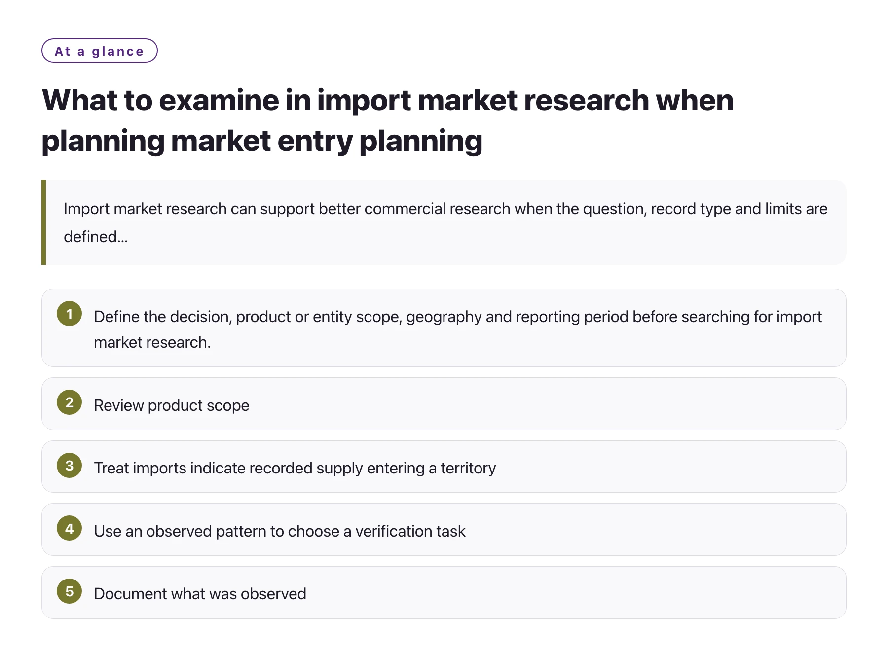 What to examine in import market research when planning market entry planning——全文要点速览